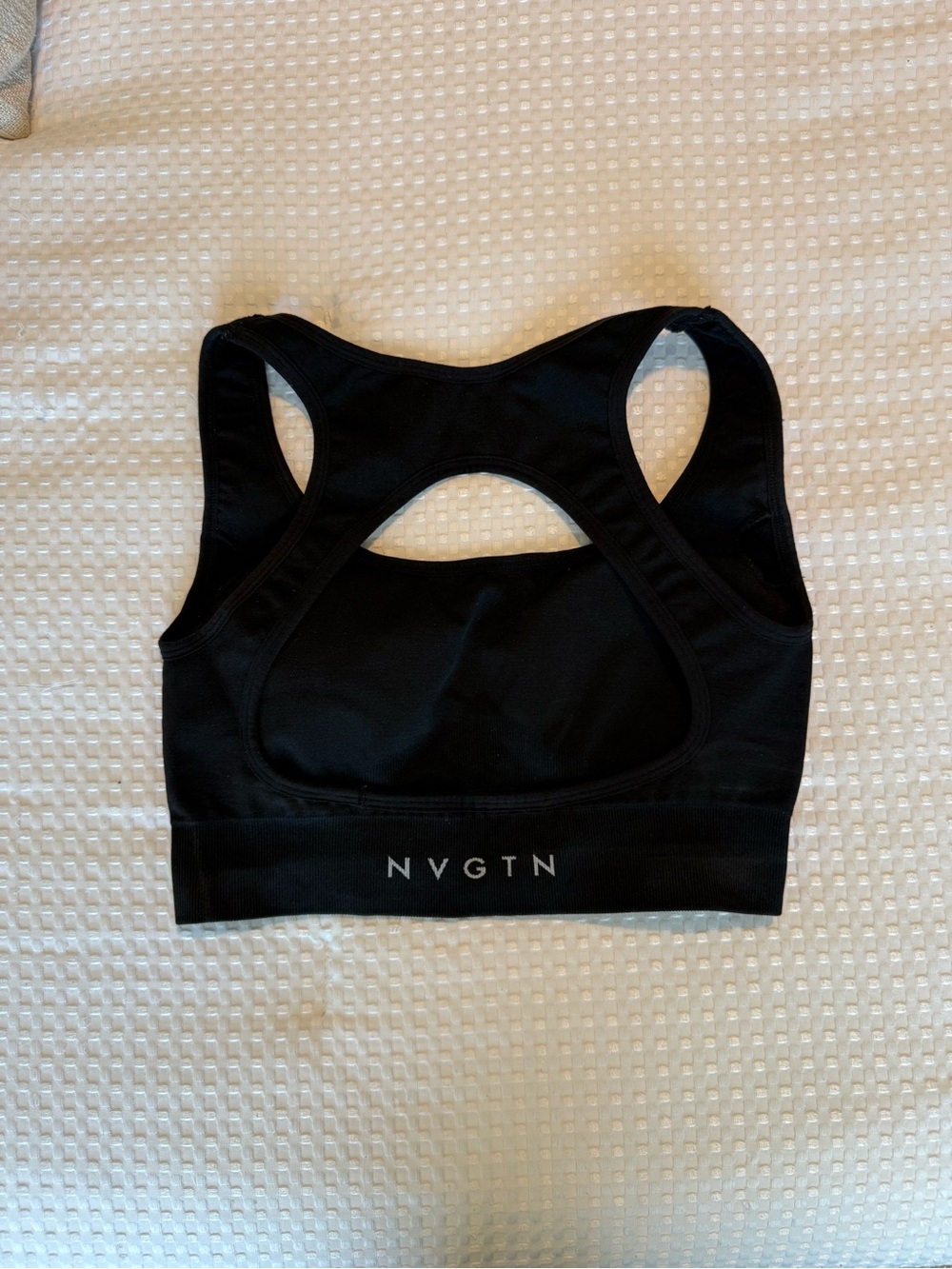 NVGTN Black Cutout Racerback Sports Bra